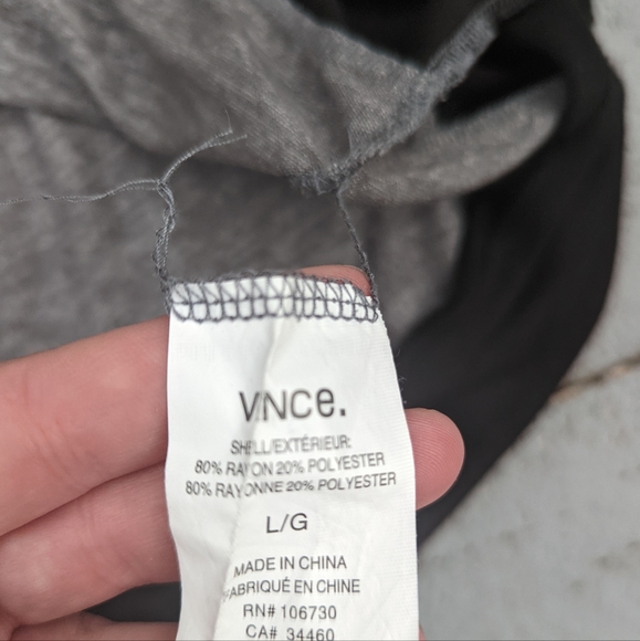 Vince Womens Gray Colorblock Long Sleeve Casual Top Size Large - Picture 5 of 8